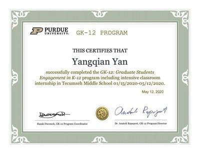 GK12 certificate blurred